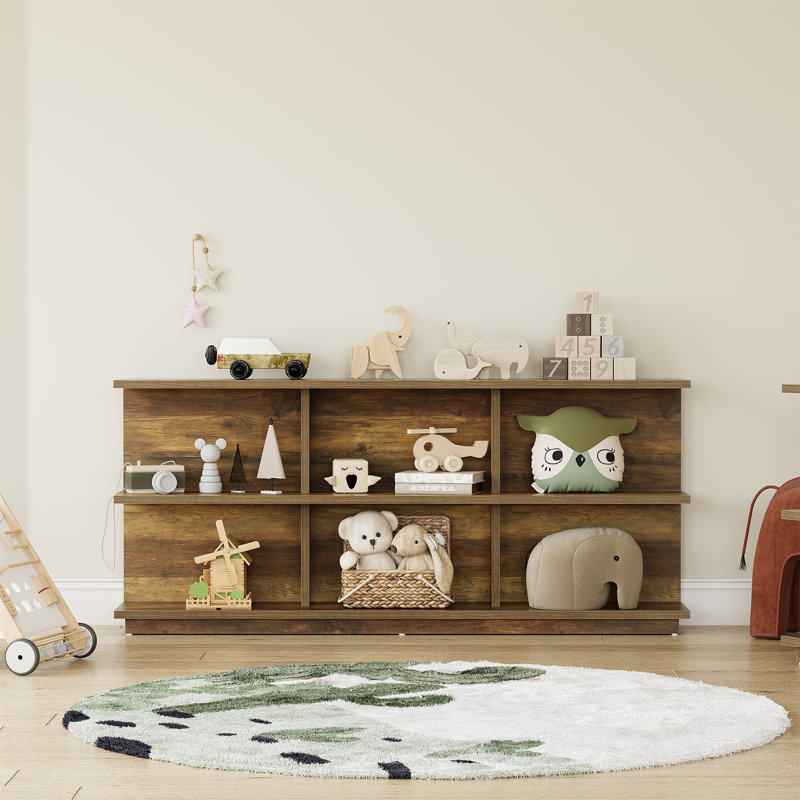 69" Rustic Brown Storage Console Table For Entryway