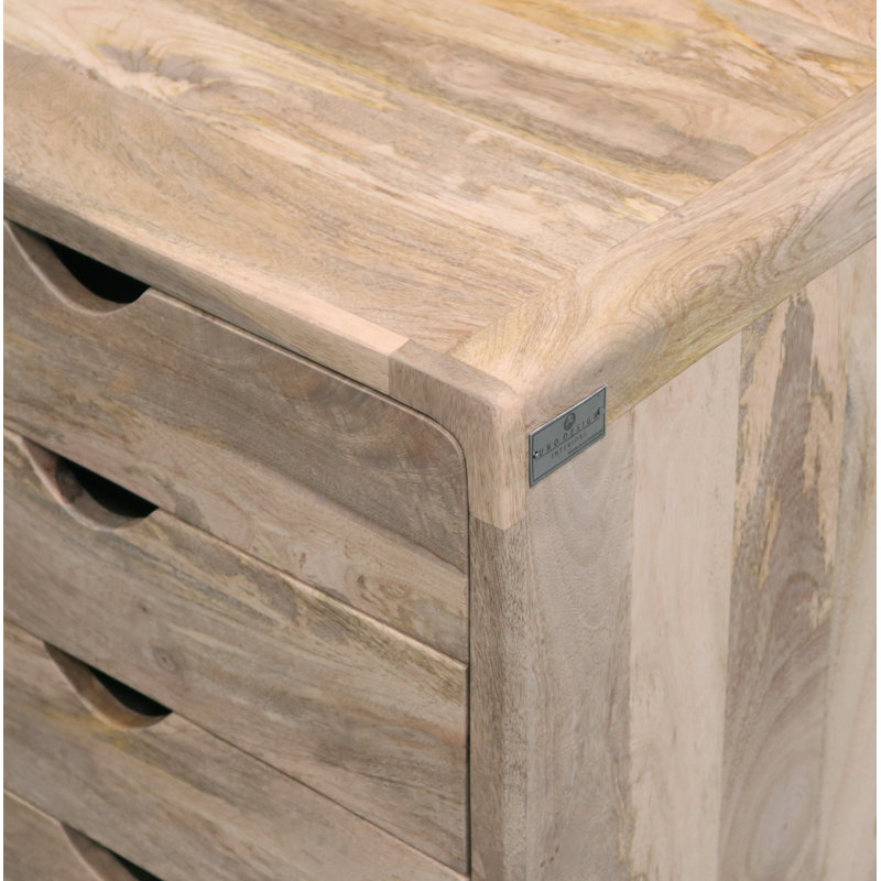 Paquette 50cm W Solid Wood Bedside Table