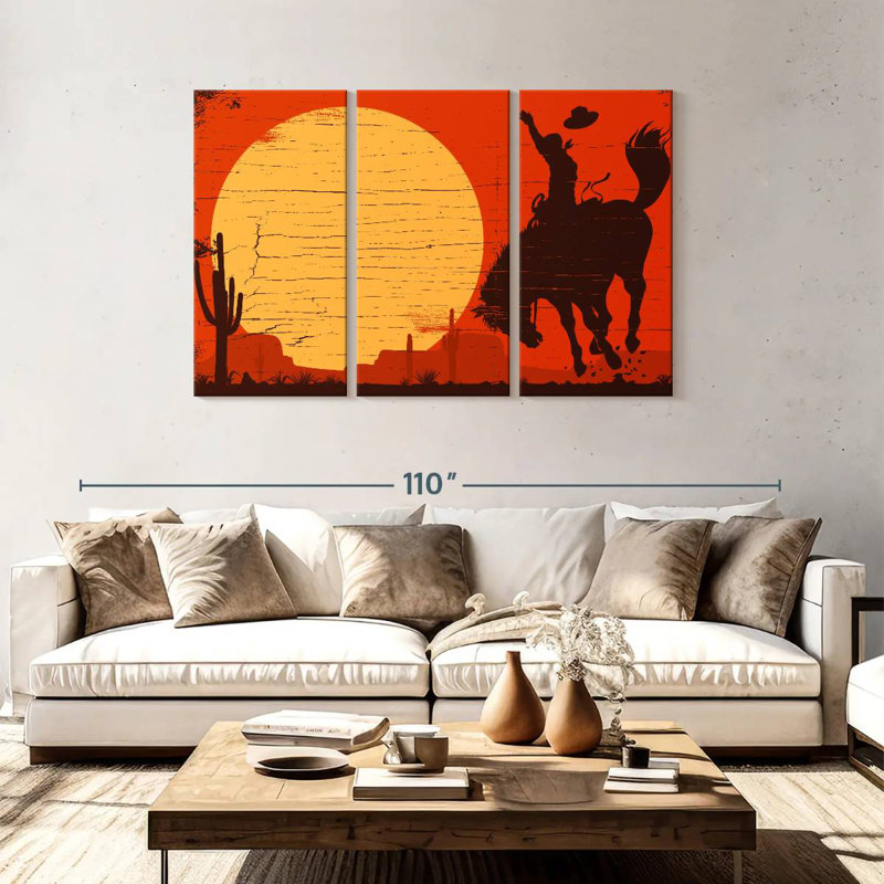 Lelar American Cowboy, 48" H x 74" W