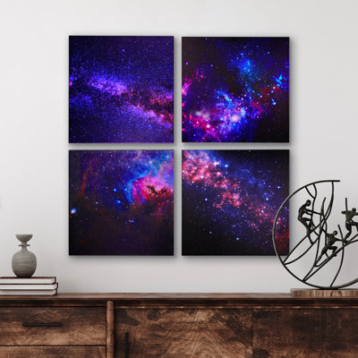 Universe Galaxy I - 4 Piece Wrapped Canvas Print