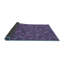 Tapis mauve en laine à motif géométrique-875377416