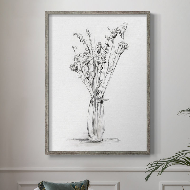 Wild Bouquet Study II, reproduction encadrée - bois massif, H 11 po x l 9 po
