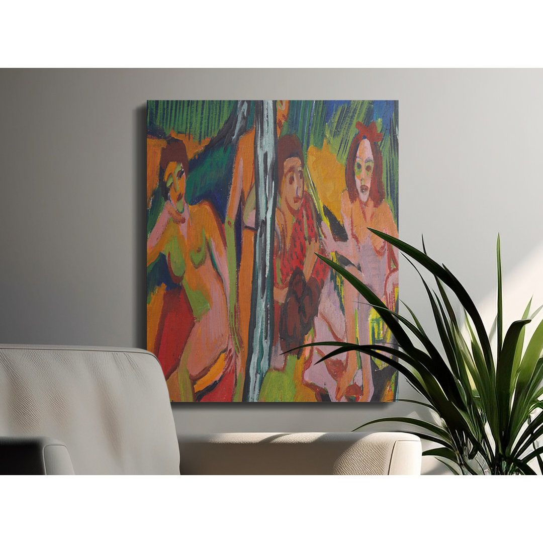 Bold Expressionist Figures Forest Wall Art