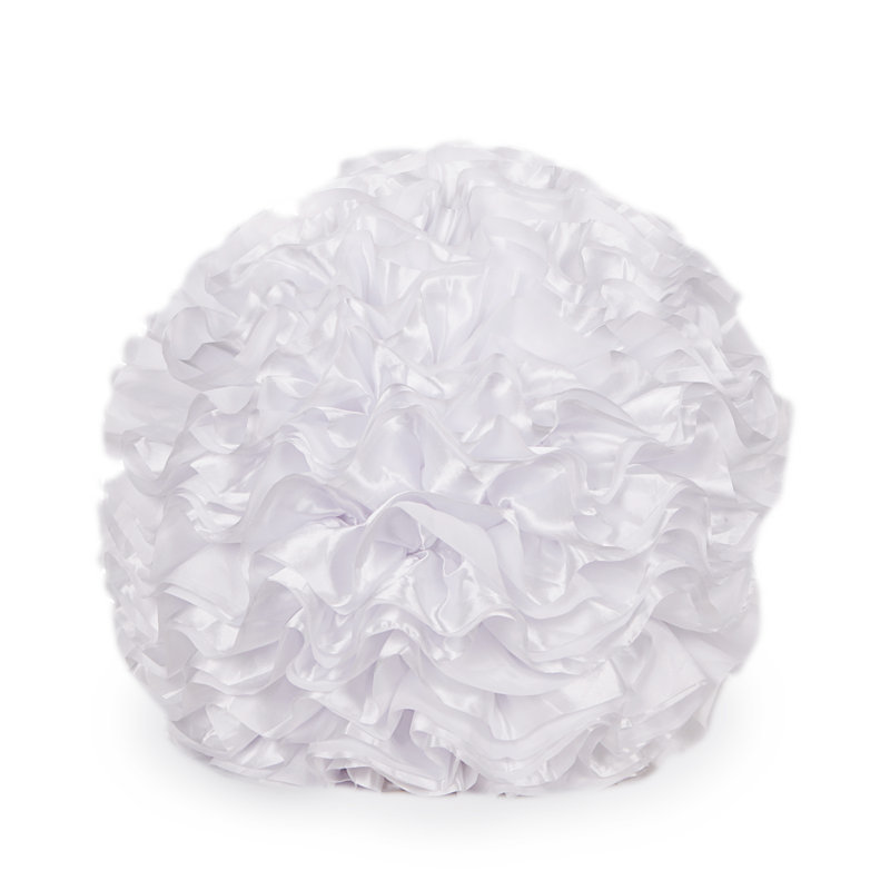 Pom Pom Round Pillow Cover & Insert, White
