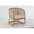 Cole And Grey Rattan Woven Rounded Accent Chair With White Fabric Cushion