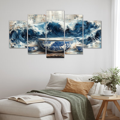 «China S Edge of Wonder Chinoiserie Pottery V - Boho Pottery», art mural sur toile