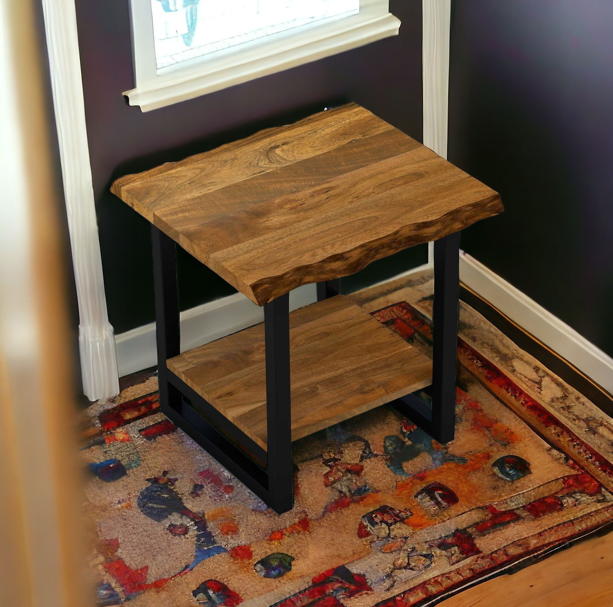 Modern Rustic Live Edge Acacia Wood End Table Modern Rustic Live Edge Acacia Wood End Table