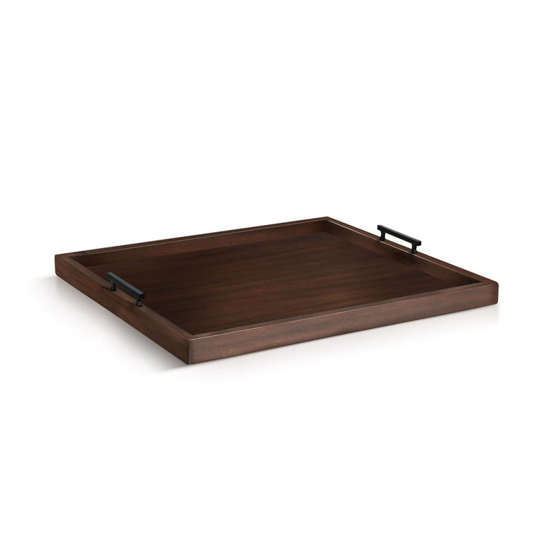 Yela Decorative Tray, 27X27 Square With Handles, Brown