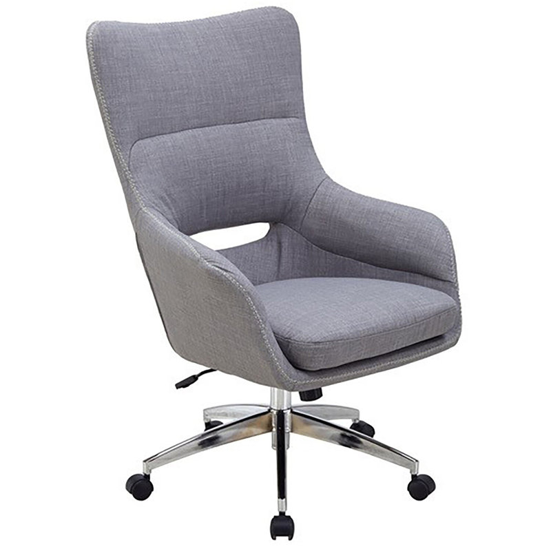 Carlton Executive Wingback Swivel Chair in Gray Fabric