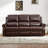 84.65'' Wide Faux Leather Nailhead Electric Reclining Sofa With USB & Type-C Ports, Vintage Style-2013670920