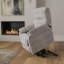 Fauteuil relevable moelleux en tissu colombe Lucie