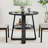 Small Dining Table, 31.5 Inch Farmhouse Round Dining Table, Circle Kitchen Tables With Shelf-1988060896