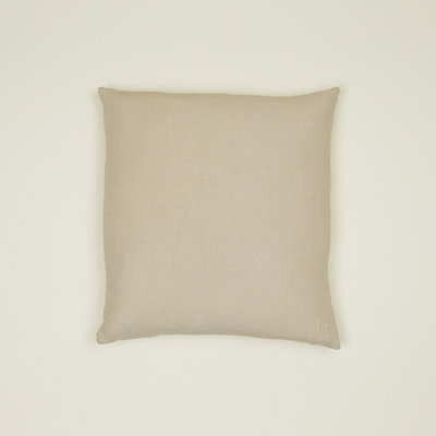 Simple Embroidered Linen Reversible Throw Pillow