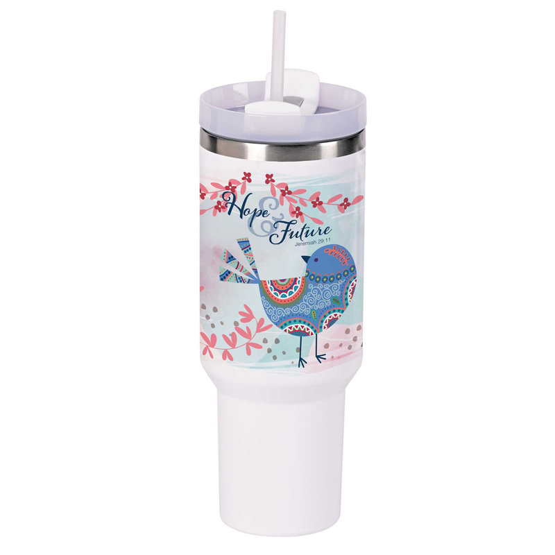 Gobelet à motif floral, espoir pour l'avenir, 40 oz