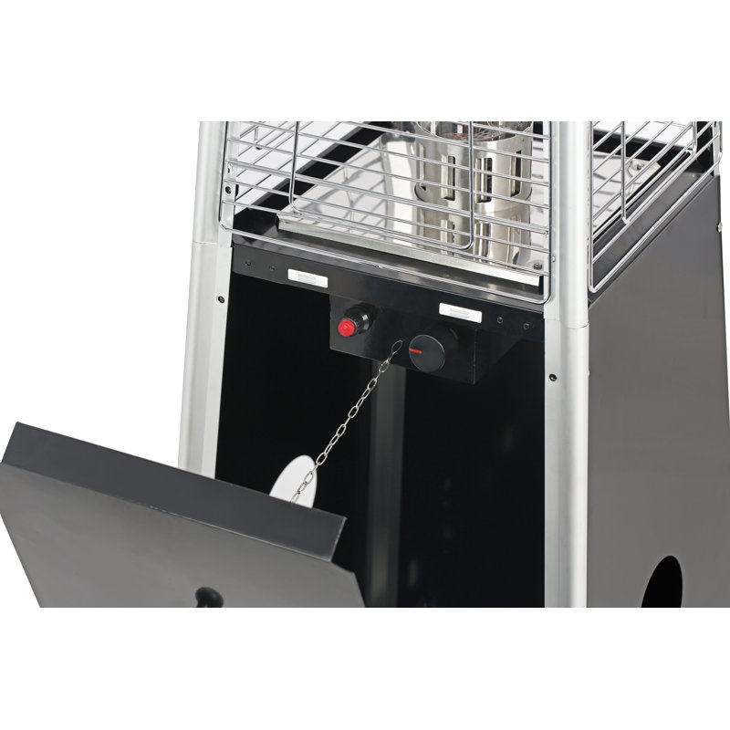 HeatMaxx 89.5" Black and Silver Propane Pyramid Patio Heater