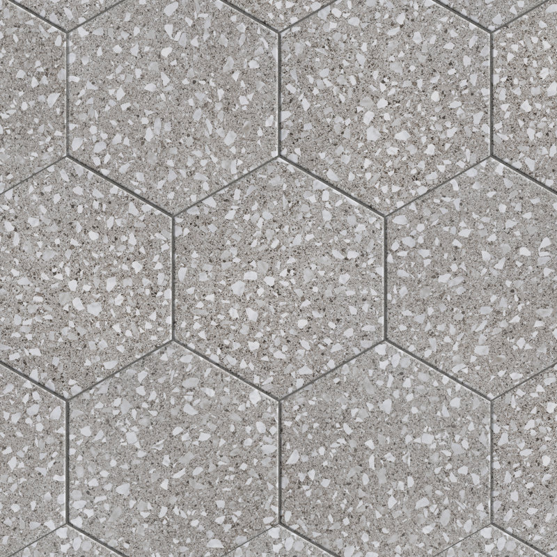 Venice 9" x 10" Porcelain Stone Look Wall & Floor Tile, Silver