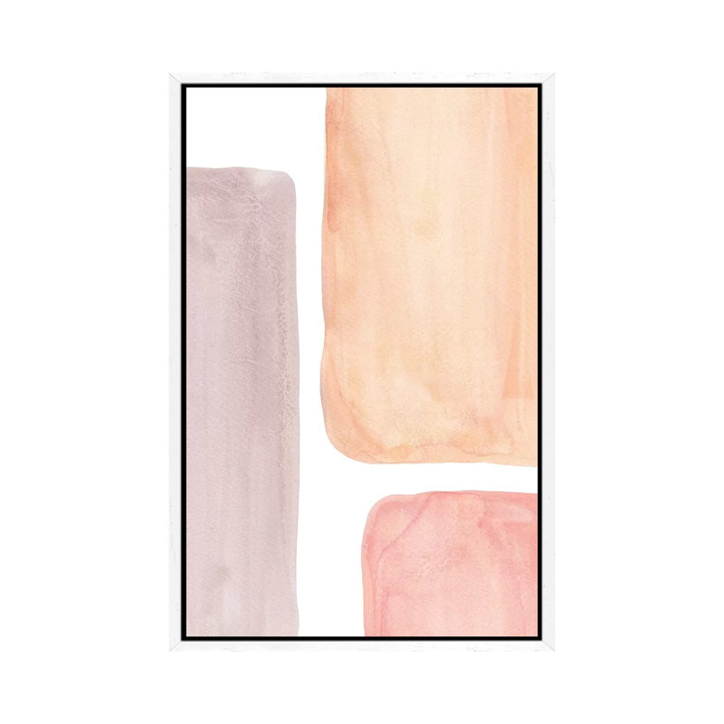 Geometric Shapes by Whales Way - Print on Canvas, 66.04cm H x 45.72cm W x 3.81cm D, White Framed