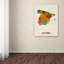 « spain aquarelle map » par michael tompsett, reproduction d’art sur toile tendue-12628828