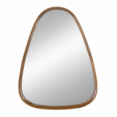Accent Mirror, Irrgeular Mirror With Wood Frame, Wall Mirror For Living Room Bathroom Entryway