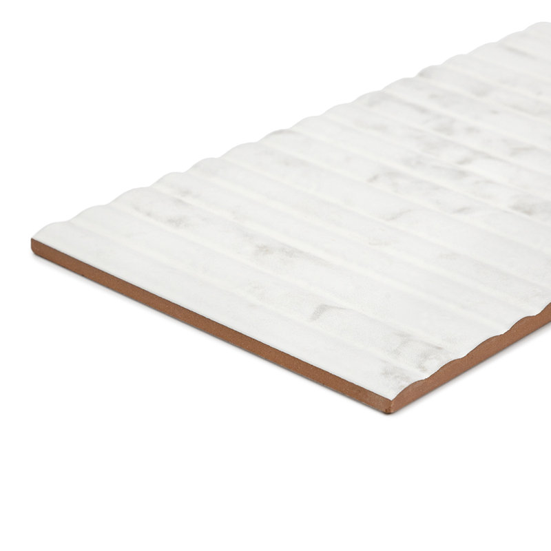 Oro Fluted 6" x 12" Satin Ceramic Wall Tile