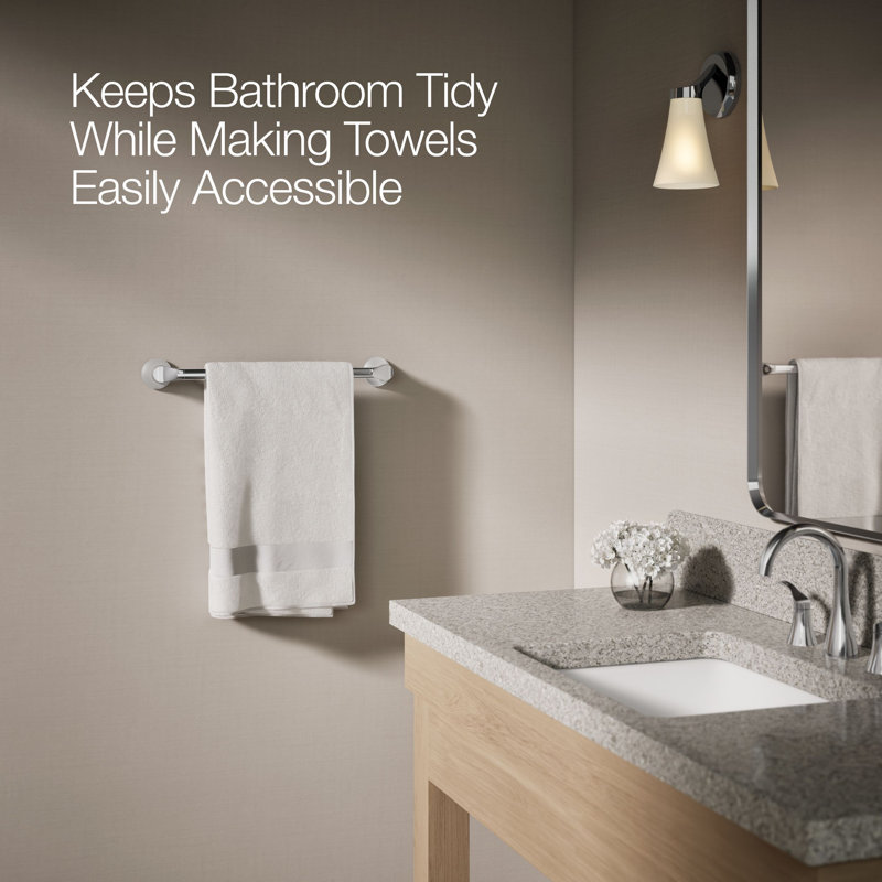Simplice Towel Bar, 18"W, Polished Chrome