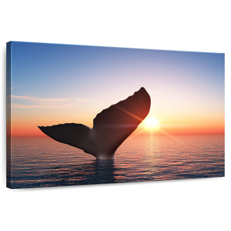 Brampt Whale Tail At Sunset, 26'' H x 39'' W