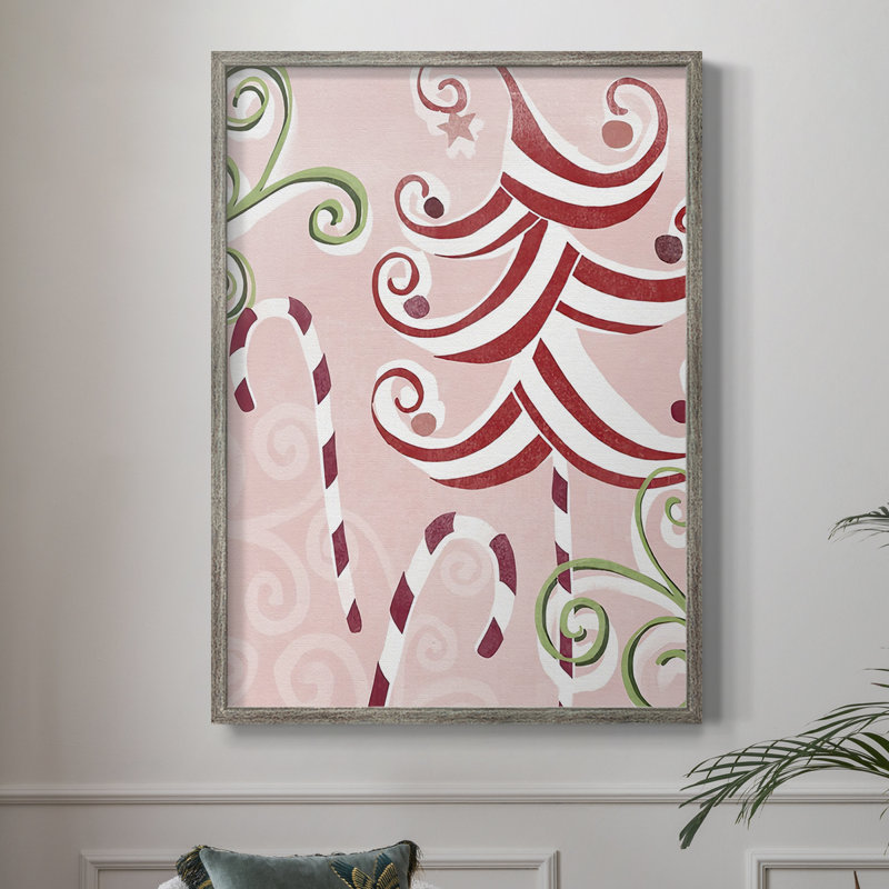 Impression encadrée «Candy Cane Holiday II» - bois massif, H 21 po x l 17 po
