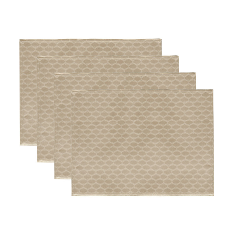 Lenox Olivia Reversible Placemats, Tan - 13"W x 18"L, Tan
