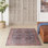 Tapis oriental bleu marine / rouge brique lavable à la machine Lotte