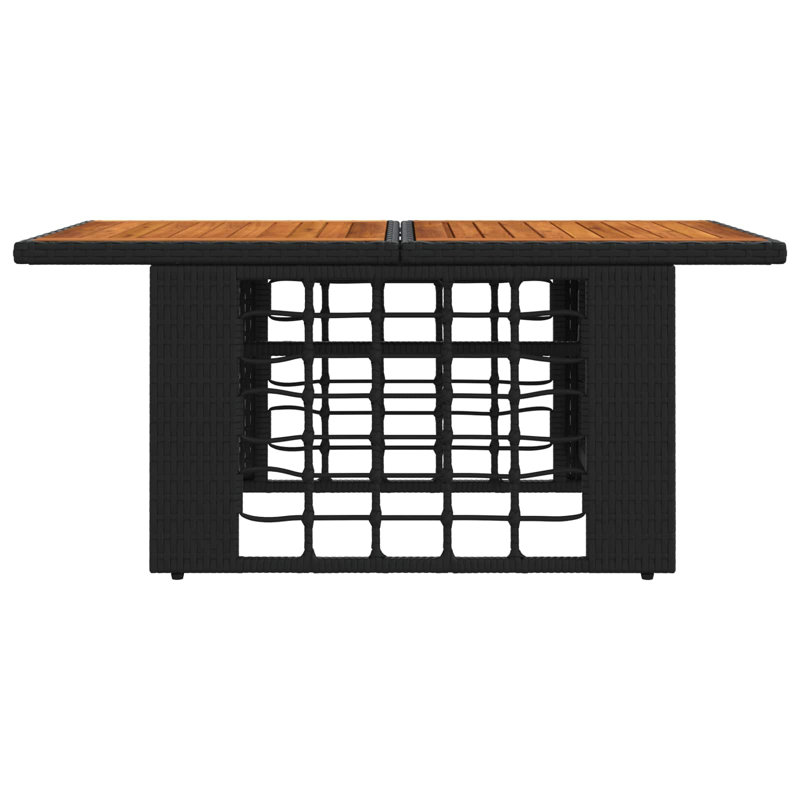 Rectangle Glass Outdoor Coffee Table - 100 cm W 55 cm D, Natural / Black