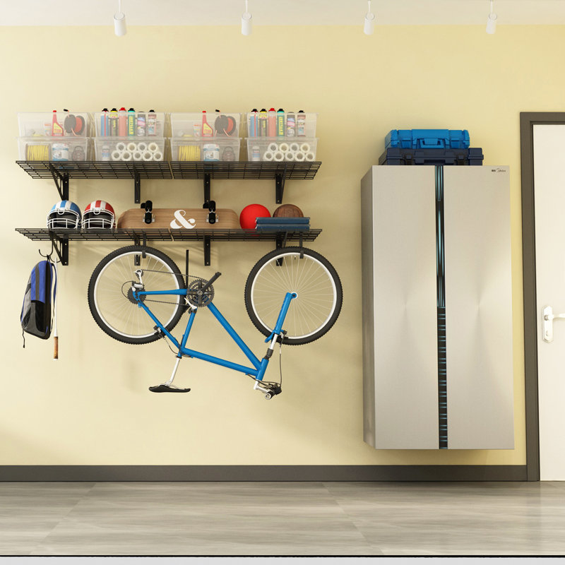Tablettes de rangement murales pour garage, Noir, H 12,2 po x l 72 po x P 24 po
