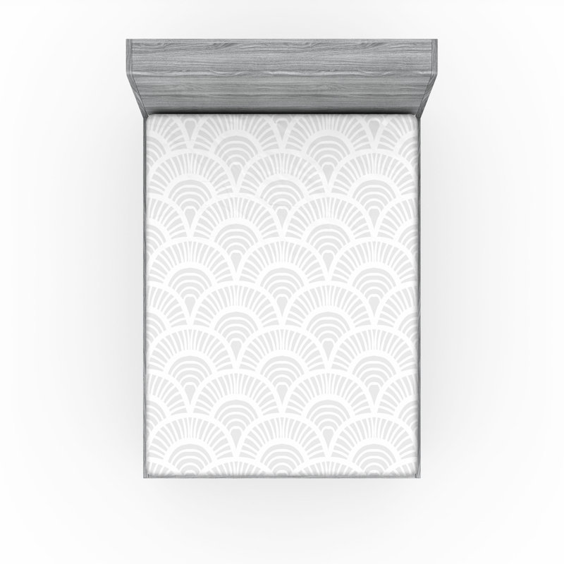 Drap-housse Ambesonne, paquet de 2, Drap-housse grand, Taupe chaud / blanc géométrique