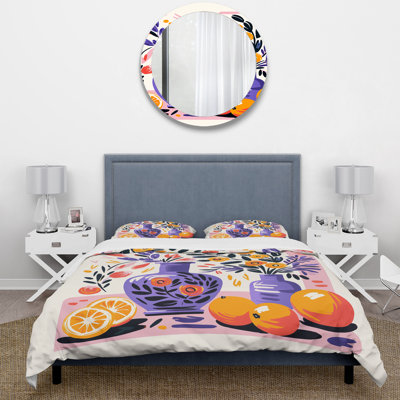 Ensemble de housse de couette pourpre Boho Pottery Blooms I - Boho Pottery