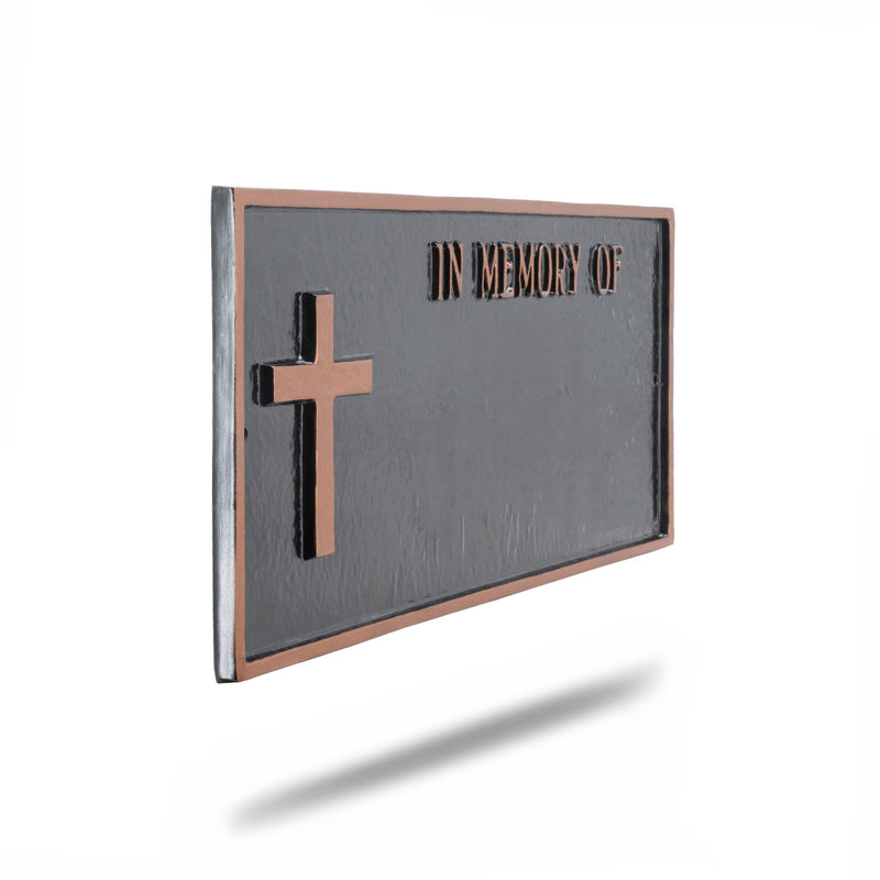 Plaque commémorative Rugged Cross, Oui, Rouge brique / or, Mur