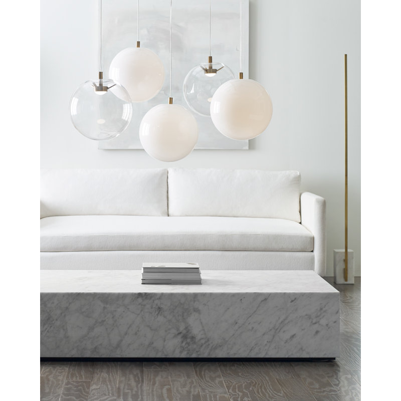 Palona 1 - Light LED Pendant, Aged Brass, Clear, No