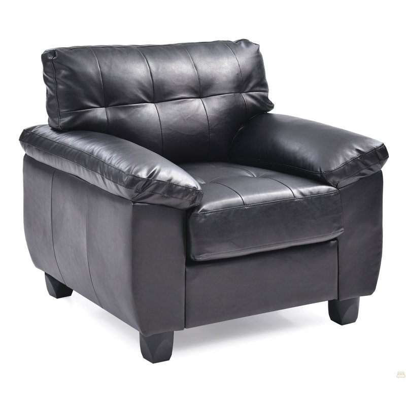 Fauteuil d'appoint noir élégant et confortable, Noir