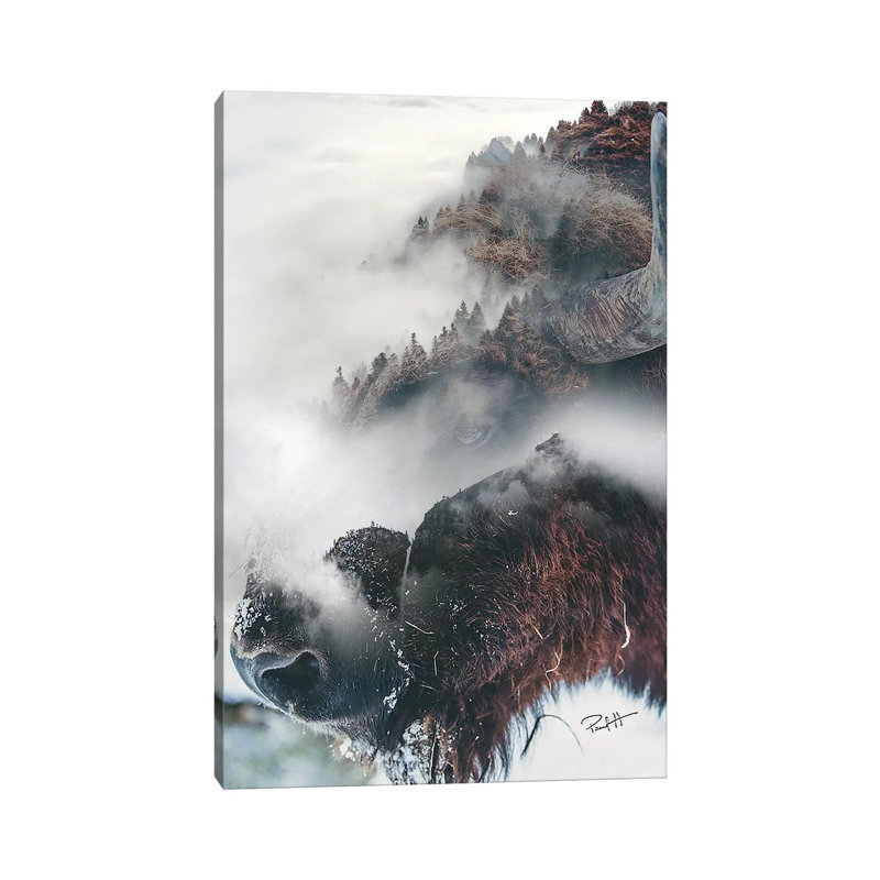 Bison 1 Piece Wrapped Canvas Wall Art, 30.48cm H x 20.32cm W x 1.91cm D