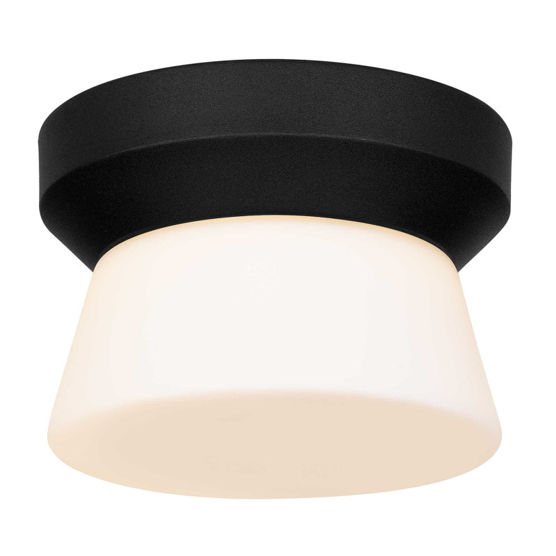 Plafonnier encastré 7 po à DEL intégré noir, H 4,5 po x l 7 po x P 7 po