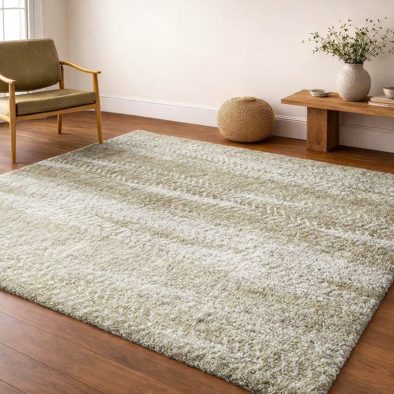 Tapis à poils longs de qualité supérieure lavable à la machine Dream ADS694, Beige, 3 pi x 5 pi