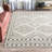 Lynda Tribal Moroccan Power Loom Performance Charcoal Gray Rug-1395530181