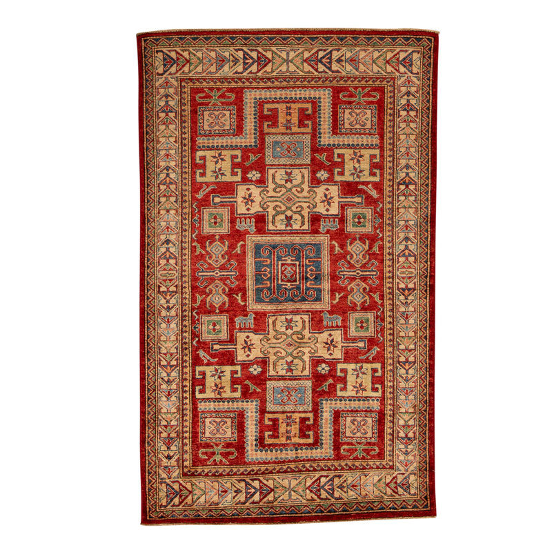 Tapis unique de haute qualité en rouge / ivoire 3 pi 10 po x 6 pi 4 po