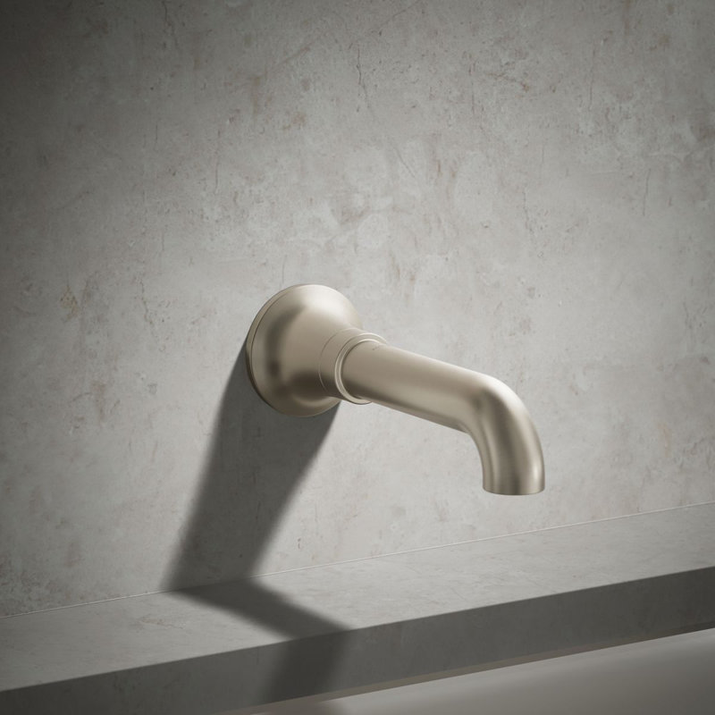 Tone Wall-Mount Non-Diverter Bath Spout, Vibrant Brushed Nickel