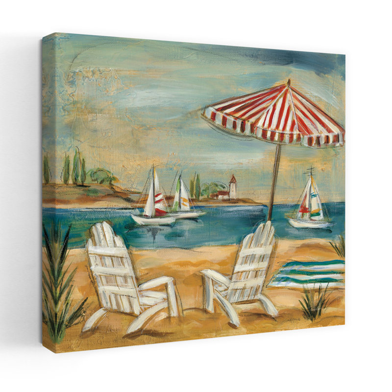 Été II, plage contemporaine, océan, océan, H 18 po x l 18 po