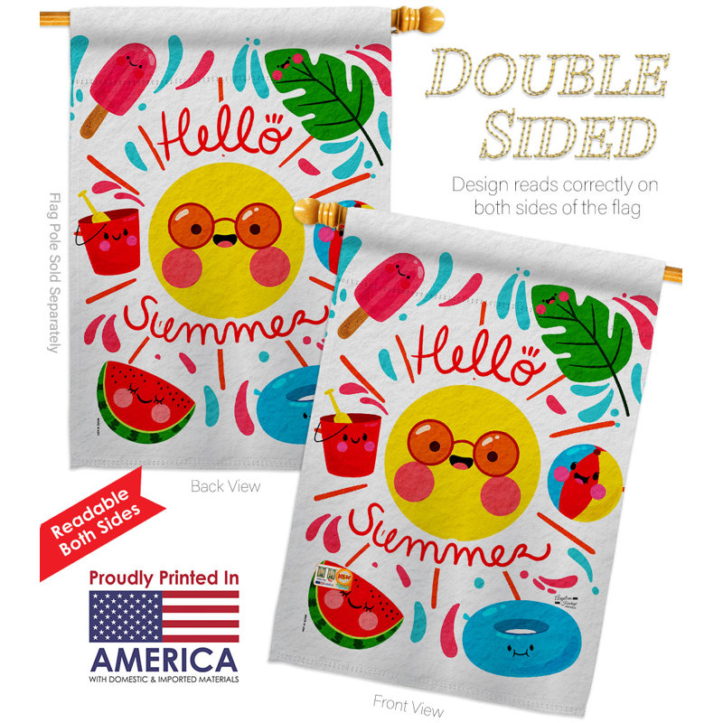 Double Sided 40 in. H x 28 in. W Polyester House Flag