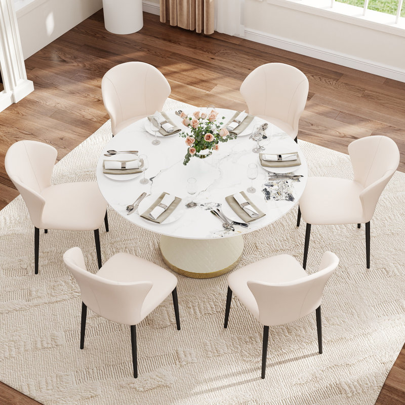 Table de salle à manger Modern, H 29,53 po x L 53 po x l 53 po, Chanel