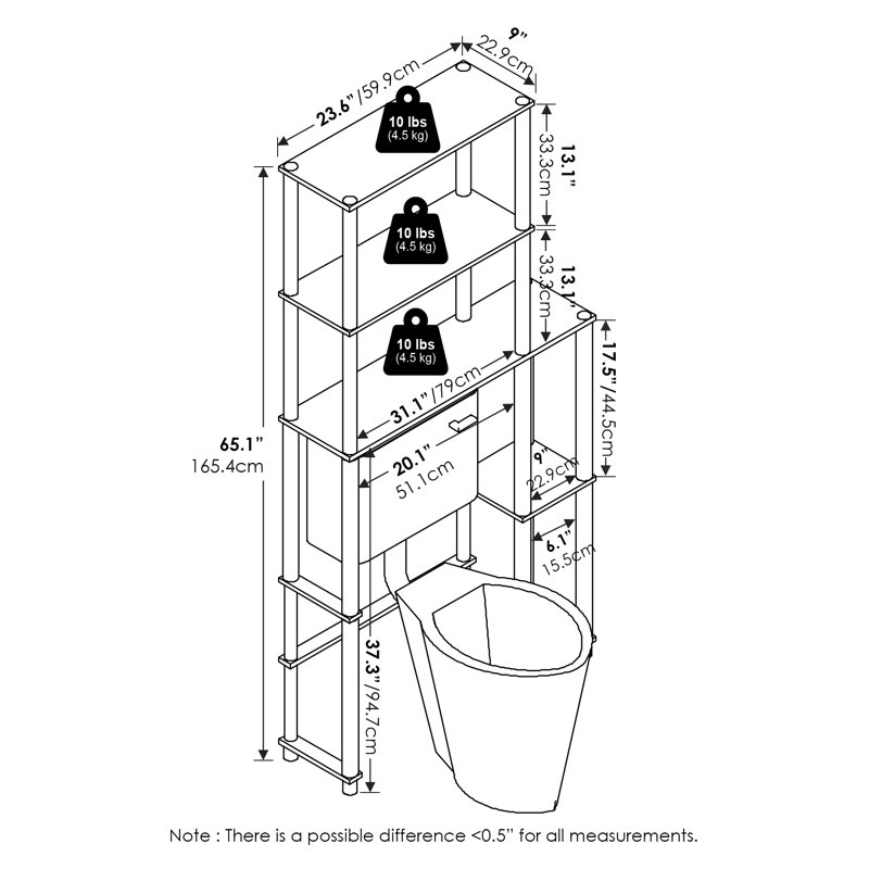 Novilia Wall Over The Toilet Storage