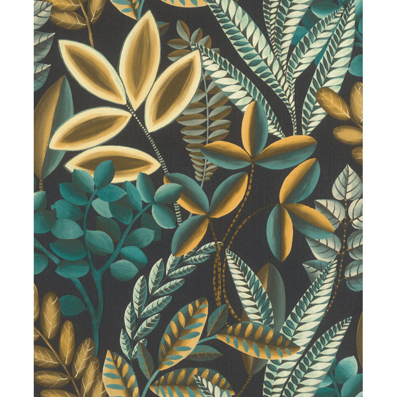 Rouleau de papier peint L 33 pi x l 20,9 po Jaceton Liani, Bleu