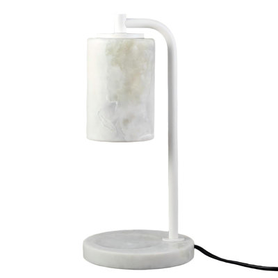 Marble Candle Warmer Lamp With Timer & Dimmer, Flameless Wax Melt Warmer, Electric Candles Warmer, Unique Textured Table Lamp For Jar Candles, Perfect Housewarming Gift, (Bianco Palomino)