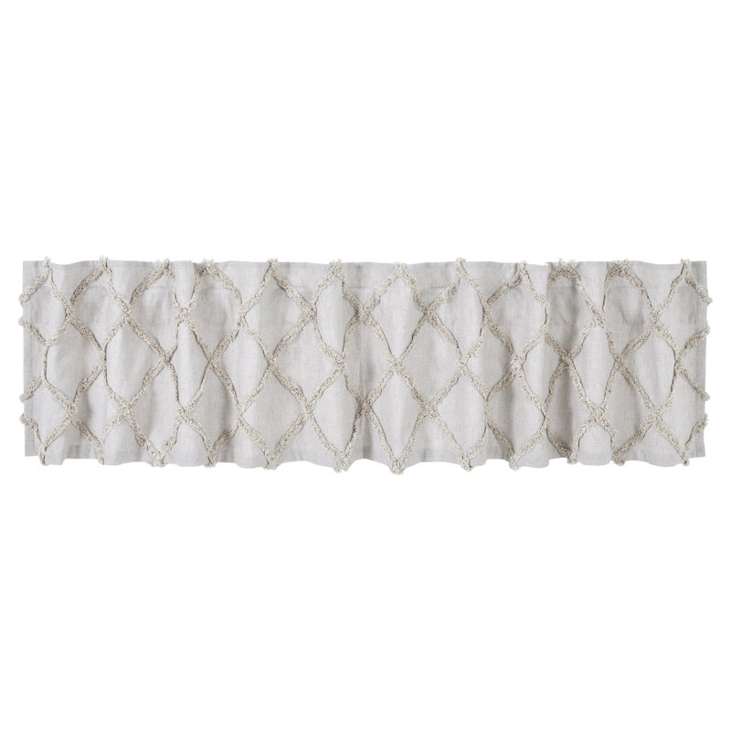 Az Cotton Geometric Tailored Window Valance, 72" W x 16" L