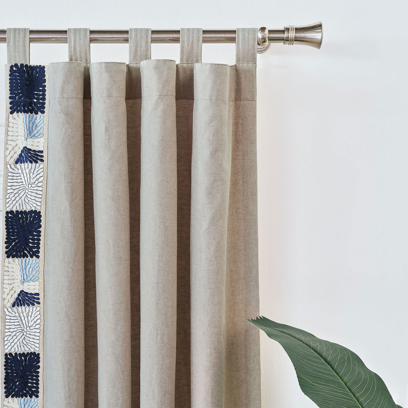 Beau Cotton Blend Room Darkening Right Curtain Panel, 48" W x 84" L, Right